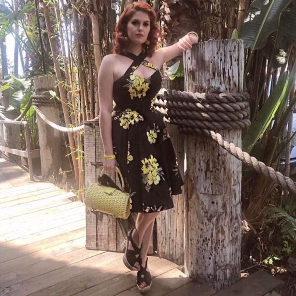 NWT Revolver Yellow Topical Swing Dress w/Pockets